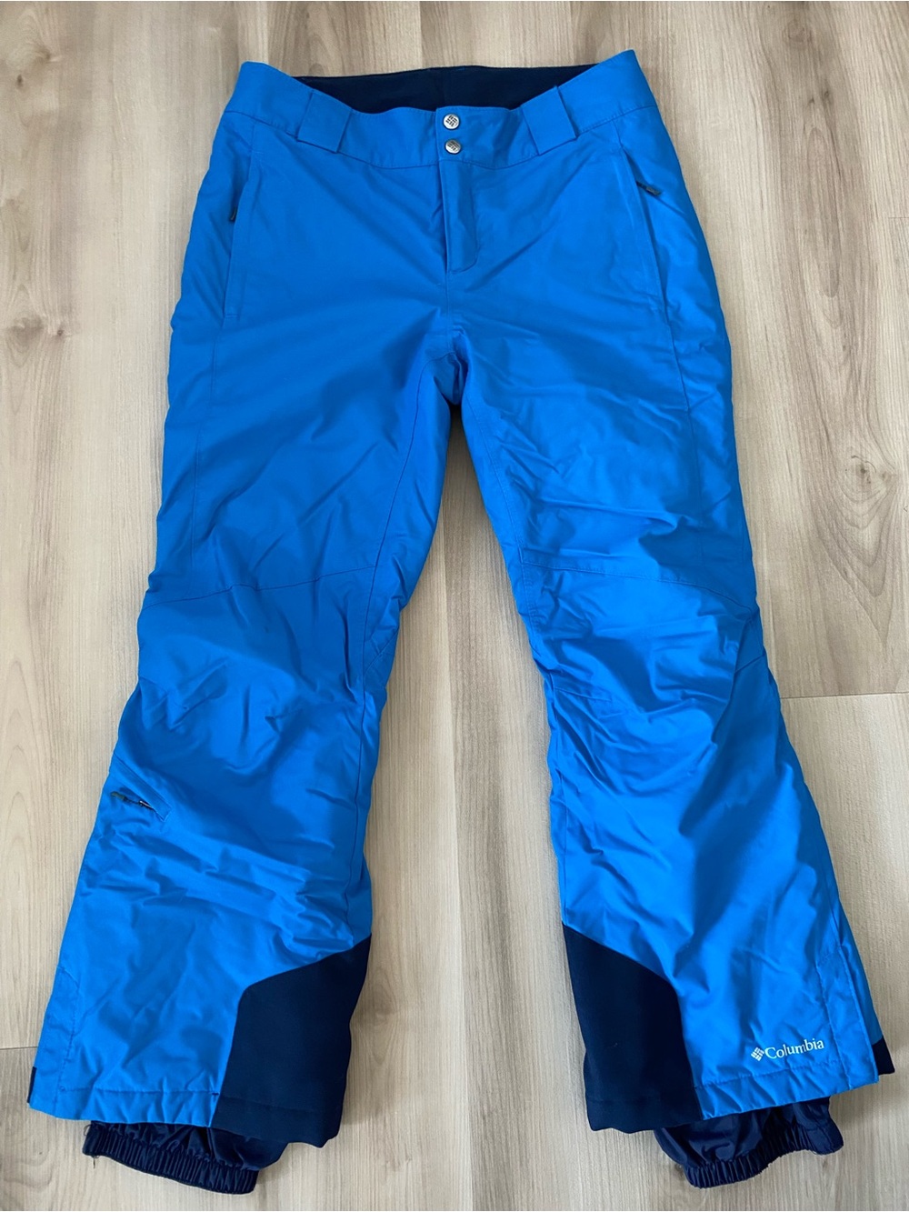 Columbia Women's Bright Blue Hybrid Ski Pants. Size medium short